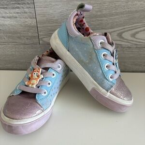 Girls Bluey Light Blue and Purple Sneakers